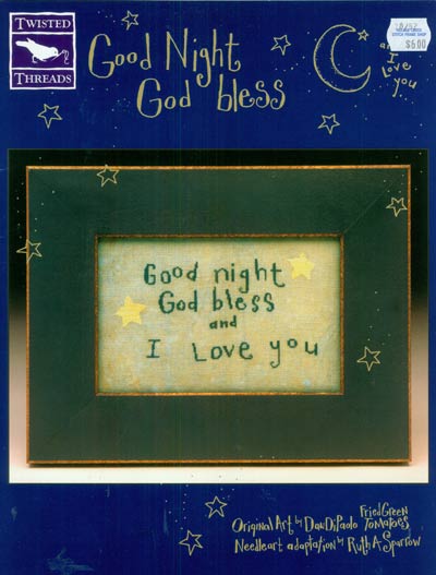 Good Night God Bless and I Love You Cross Stitch Leaflet