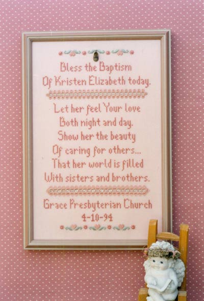 Bless the Baptism - Girl Cross Stitch Leaflet