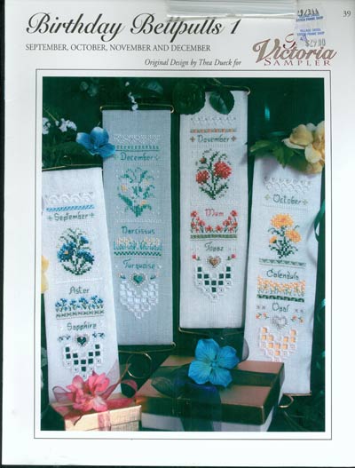 Birthday Bellpull with embellishment pack (Sep-Dec) Cross Stitch Leaflet