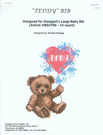 Teddy Bib Cross Stitch Leaflet