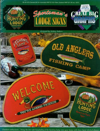 Sportsman's Lodge Signs Cross Stitch Leaflet