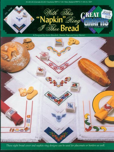 With This Napkin Ring I thee Bread Cross Stitch Leaflet