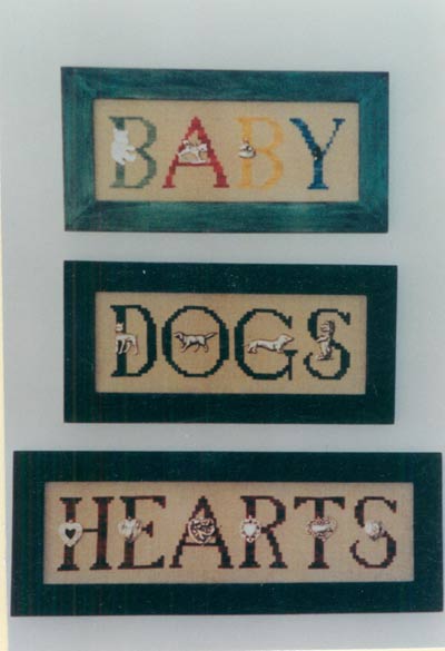 Charmed Dogs, Baby, Hearts Cross Stitch Leaflet