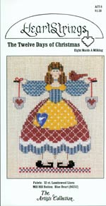 The Twelve Days of Christmas - Eight Maids A Milking Cross Stitch