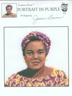 Southern Roots Portrait in Purple from Original Art by Jeanne Bowers Cross Stitch