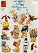 Mini Motif Designs - Alma Lynne Designs Mini Monthly Series, Bears Cross Stitch