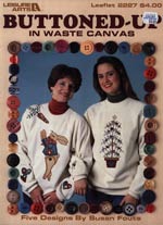 Buttoned Up In Waste Canvas Cross Stitch