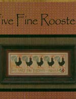 Five Fine Roosters Cross Stitch