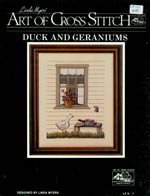 Duck And Geraniums Cross Stitch