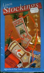 Linen Stocking Churches and Pine Trees Kit Cross Stitch