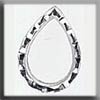 Glass Treasures 12022 Open Faceted Teardrop Cross Stitch
