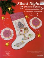 Silent Night Musical Lighted Christmas Stocking & Musical Ornaments Cross Stitch