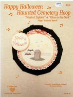 Happy Halloween Haunted Cemetery Hoop - Musical Lighted & Glow in the Dark  Cross Stitch