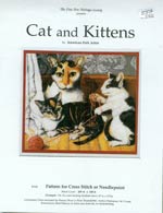 Cat and Kittens by American Folk Artist Cross Stitch