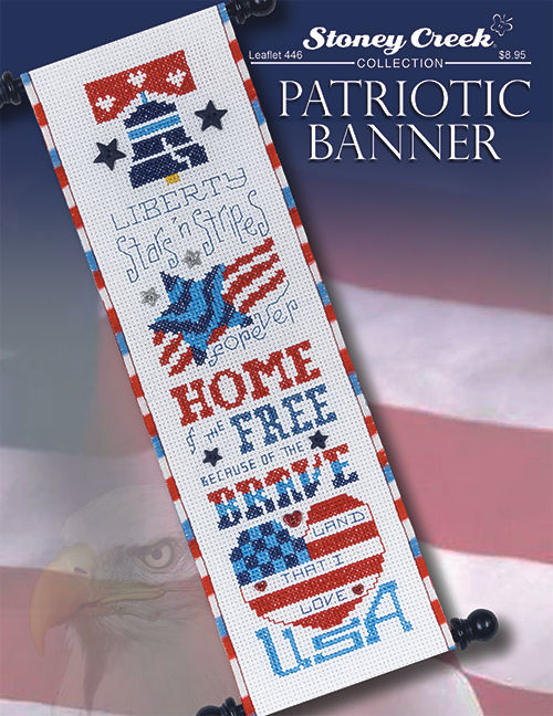 Leaflet 446 Patriotic Banner Cross Stitch