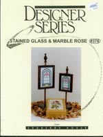 Stained Glass and Marble Rose Cross Stitch