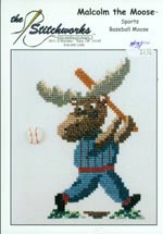 Malcolm the Moose - Baseball Moose Cross Stitch