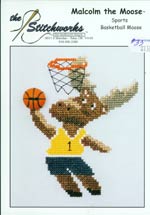 Malcolm the Moose - Basketball Moose Cross Stitch
