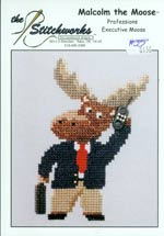 Malcolm the Moose - Executive Moose Cross Stitch