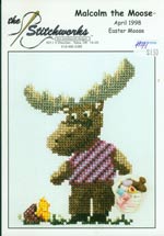 Malcolm the Moose - Easter Moose Cross Stitch
