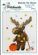 Malcolm the Moose - Fall-Moose Cross Stitch