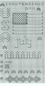 Independence Day - July Stitchband Sampler Cross Stitch