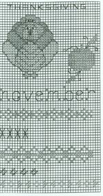 Thanksgiving - November Stitchband Sampler Cross Stitch